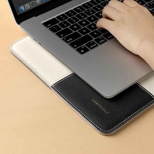Comfyable Laptop Sleeve 14 Inch Precisely Compatible with MacBook Pro 14-inch M5 2025 M4 M3 M2 Pro/Max M1 2021 & Old Versioned 13 Inch MacBook Pro/MacBook Air, Genuine Leather Protective Case Cover