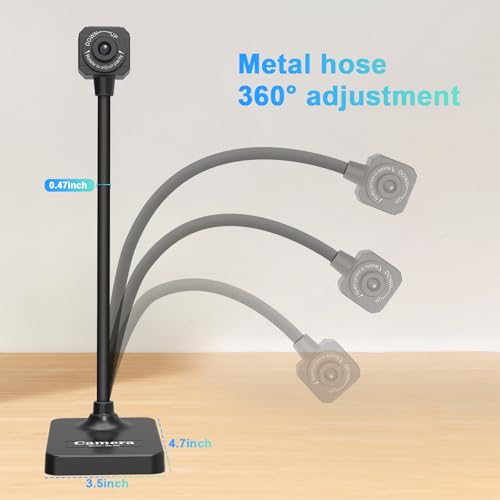 USB Document Camera for Teachers, Webcam for Distance Learning,Manual Focus Camera,with mic,Fold for Mac OS, Windows, Chromebook Compatible for Web Conferencing, Remote Teaching,Live Demo,visualizer