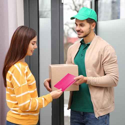 METRONIC 4x8 Bubble Mailers 200Pack, Waterproof Pink Bubble Mailers, Self Seal Padded Envelopes for Small Business Packaging Supplies Padded Mailer Usable Size 4x7