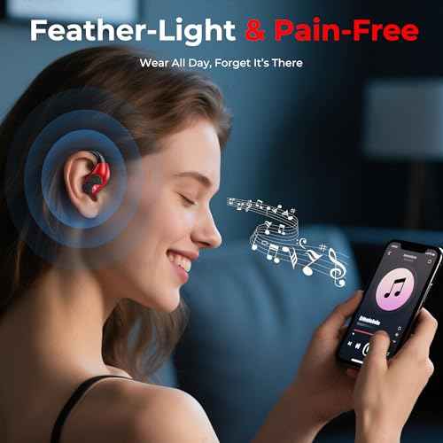 OEQ Open-Ear Bluetooth Earbuds - 24H Playtime, IPX5 Waterproof, Comfortable Clip-On Design for Workouts, Office, and Sensitive Ears with Secure Fit & Crystal Sound