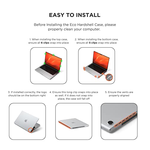 Satechi Eco Hardshell Case Compatible with MacBook Pro 14-inch (2025, M5/M4/M3/M2/M1), Slim & Lightweight, Hub-Friendly Design, Clear