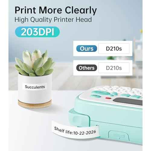 Label Maker Machine with-Tape, Label Maker Waterproof-Labels, Label Maker D210S, Labeler Machine for Classroom Teacher Kids School Items, Portable Label Makers Multiple Symbols Fonts for Home Office