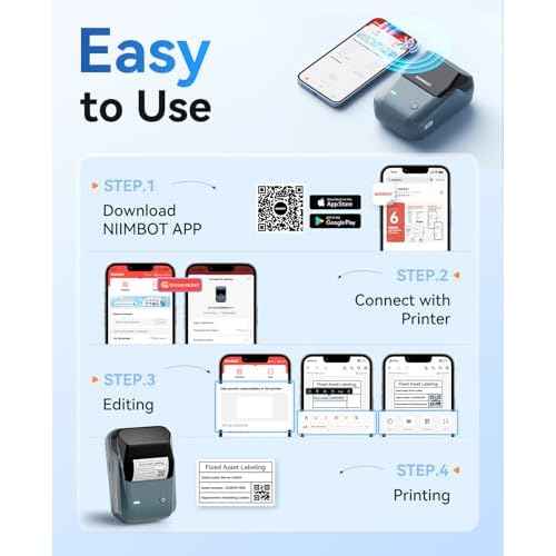 NIIMBOT B1 Label Maker Machine with Tape, Thermal Label Printer Easy to Use for Office, Home, Business, 2 Inch Label Maker with 2'' x1.18'' Labels-230pcs/Roll