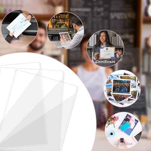 30PCS 8.5" x 11" Rigid Print Protectors, Clear Hard Plastic Page Sheet Protectors, Hard Plastic Sleeves for Paper Photo Poster, Document Holder Birth Certificate Protector