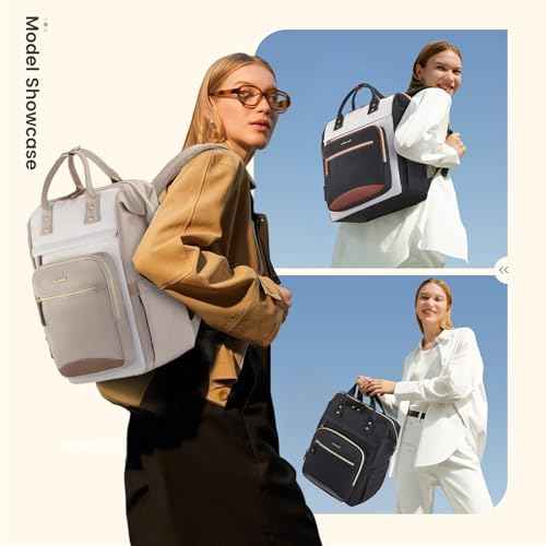 LOVEVOOK Laptop Backpack for Women Work Bag with Large Capacity Cup Side Pocket, 15.6 Inch Waterproof Computer Backpacks Purse, College Bookbag for School, Business, Teacher, Travel