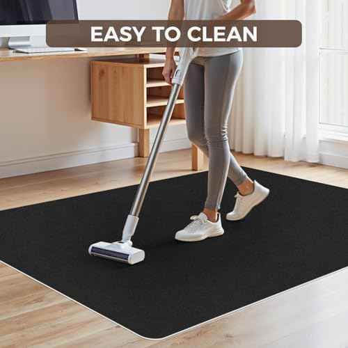 Office Chair Mat for Hardwood Floor, 48" x 60" Desk Computer Chair Mat, Under Desk Rug, Large Anti-Slip Hard Floor Protector for Office Home, Black