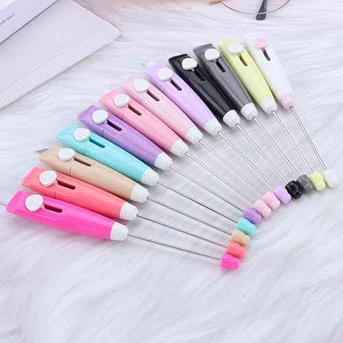 12 Pack Beadable Letter Opener Blanks - Metal Envelope Slitter Mail Openers with Beaded Design 12 Assorted Colors