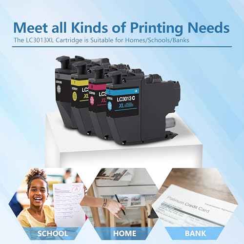 LC3013 4-Pack (1 Each of) High Yield Black, Cyan, Magenta, and Yellow Ink Cartridges - Replacement for Brother MFC-J491DW MFC-J497DW MFC-J690DW MFC-J895DW Printer