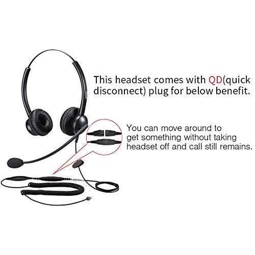 MAIRDI Telephone Headset with Noise Cancelling Microphone & HIS Cable for Avaya IP 1608 1616 9601 9608 9611 9611G 9620 9621 9630 9631 9640 9641 9650 9670 J139
