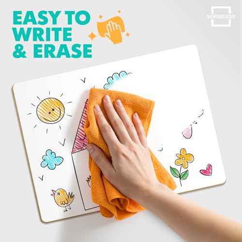 Scribbledo Small White Board Dry Erase Mini Whiteboard 9x12 Inch Small Dry Erase Board Marker Board Dry Erase Lapboards Handheld Personal White Boards for Students Whiteboard Office