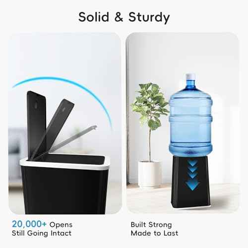 Small Trash Can, 3 Pack 4 Gallons Bathroom Garbage Can with Lid Press-Top, Small Waste Basket with Trash Bags, Slim Plastic Garbage Bin for Dorm, Office, Bedroom, Kitchen, Living Room £¨ Black £©