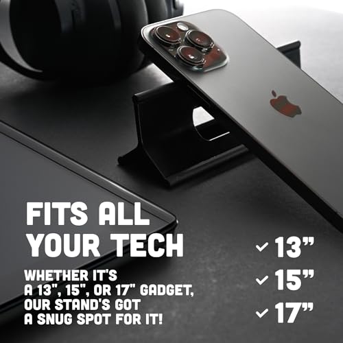 Steepy Portable Laptop Stand for Desk ? Adjustable Height, & Portable Laptop Holder ? Ergonomic Computer Stand for Cooling & Comfort ? Slip-Proof, Sturdy Design ? Universal Fit for 13-17 Inch Devices