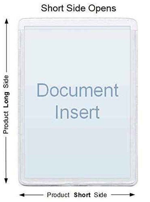 4 1/4 x 11 Vinyl Plastic Sleeve, Set of 50, Short Side Opening, Durable 7.5 mil Crystal Clear Vinyl
