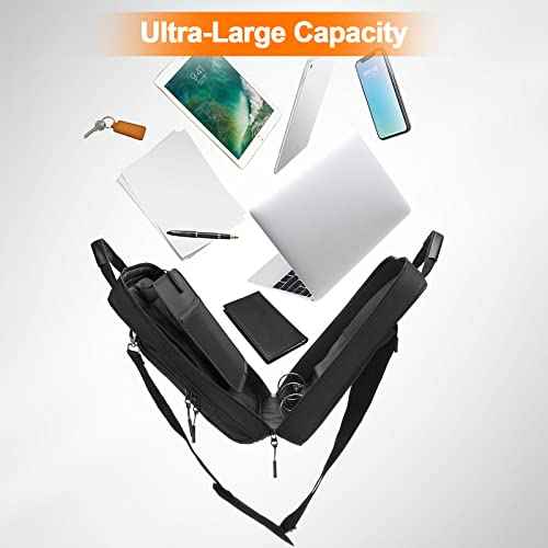 3 Ring Zipper Binder 2 Inch with Shoulder Strap 500 Sheet Capacity & Multi-Pockets for School and Office Binder Organizer, Compatible with 13-Inch MacBook/Tablet (Patent Design Black)