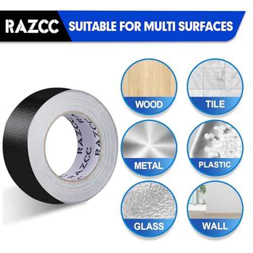 Duct Tape, 12 Rolls Black Duct Tape,Heavy Duty, Flexible, No Residue, All-Weather and Tear by Hand, 30 Yard x 2 Inch Per Roll - Bulk Value for Indoor & Outdoor Repairs, Industrial Use