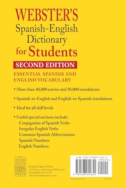 Merriam-Webster Webster’s Spanish-English Dictionary for Students, Second Edition (English and Spanish Edition)