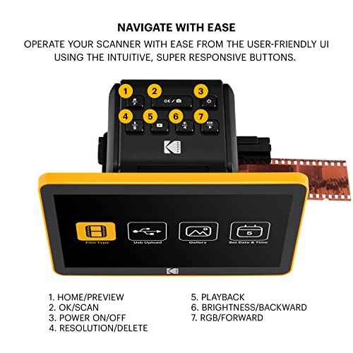 Kodak Slide N Scan Max Digital Film Slide Scanner, Black/Yellow (RODFS70)