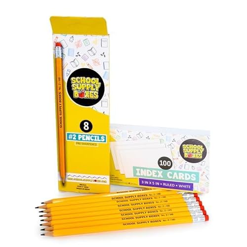 Elementary School Essentials Bundle | 1 Box - 91 Pieces per Box | School Supply Boxes - Back to School Essentials | Includes Binders, Folers, Notebooks, Filler Paper, Pencils, Notecards, Pens, & More