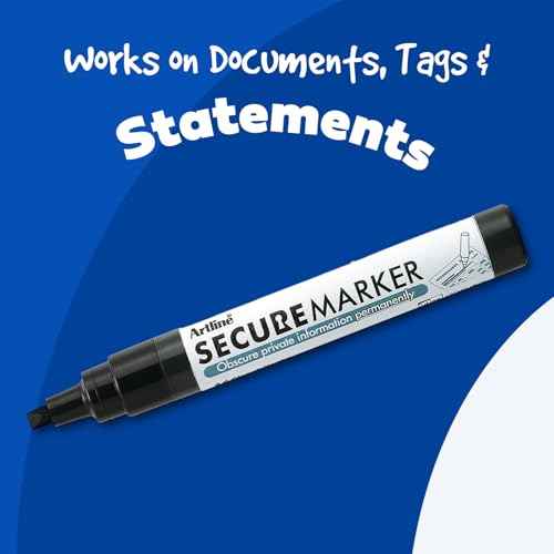 Artline Redaction Marker Privacy Blackout Redacting Pen for Documents & Mail, Black Out Private Information, Redacting Marker Helps Prevent Identity Theft, 12 Pack