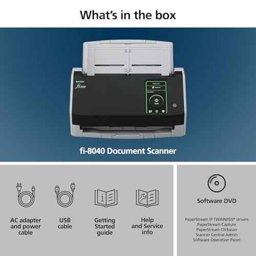 RICOH fi-8040 Fast Front Office & Desktop Document, Receipt, ID Card Scanner with 50 Page Auto Feeder and PC-Less DirectScan Capability