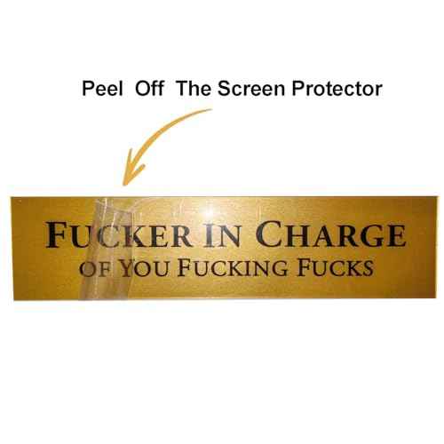 Fucker in Charge Desk Nameplate Sign - 8x2" Executive Desk Nameplate Gag Gifts for Men,Boss, Manager, and Coworker - Office Accessories funny desk signs
