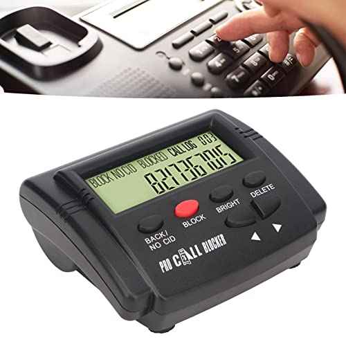 Call Blocker for Landline Phones, 2000 Groups, LCD Screen Display, Anti Harassment, Display Brightness, Large Capacity Prevent Harassment Caller ID Box with LCD Display