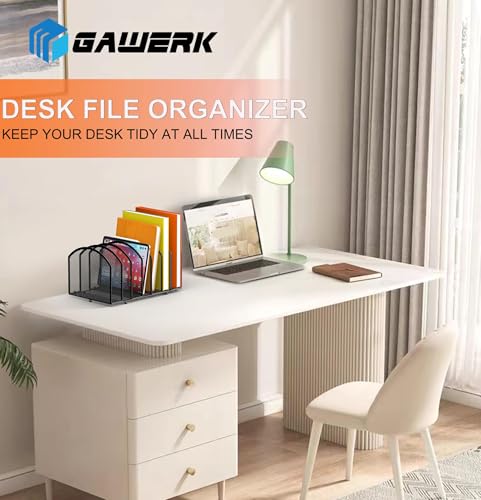 Gawerk Black 7-Section Mesh Desk File Organizer for Office - 1 Pack