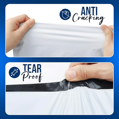 Shippozz 9x12 Waterproof Poly Mailers 200 Pack - Self Seal Shipping Bags for Clothes & Books