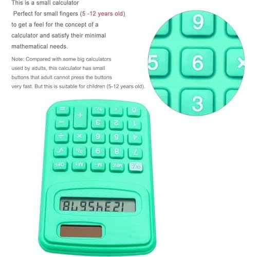 Basic Calculator Dual Power 8 Digit Silicone Button Desktop Calculator (A, Set of 24)