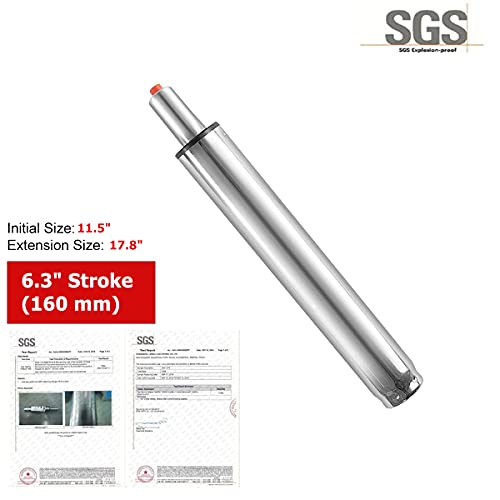 Office Chair Cylinder Replacement-(Height Extension:11.5" to 17.8''),Universal Size Replacement for Most Stool Chairs,Smooth and Noiseless(Stroke 6.3'')