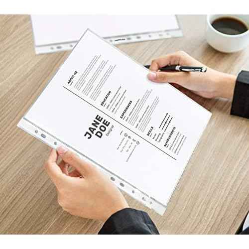 TYH Supplies 1000 Pack Clear Sheet Protectors for 3 Ring Binder | 8.5 x 11 Inch | Glossy Standard 11 Hole Plastic Page Protectors for Home, Office, and School | Top Loader Plastic Sleeves