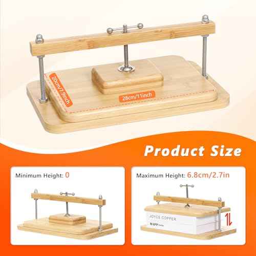 JFNoraiva Book Binding Kits, Bamboo Wood Book Press Suitable for Thin Books, 11 * 7.9 in Bookbinding Press for DIY Bookbinding, Books Repair, Handmade Crafts