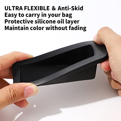 Black 2-Pack Heavy Duty Rubber Door Stoppers for Bottom of Doors, Non-Slip Wedge