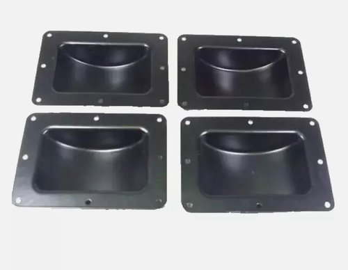 Four (4) Recessed Black Castor Dish 6" x 4" to Fit 3" or 4" Wheels For ATA Cases