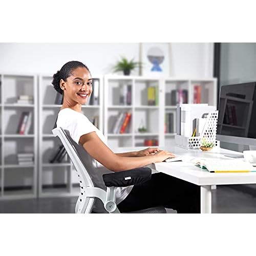 Aloudy Ergonomic Memory Foam Office Chair Armrest Pads, Comfy Gaming Chair Arm Rest Covers for Elbows and Forearms Pressure Relief(Set of 2), Stretch Fit, Black
