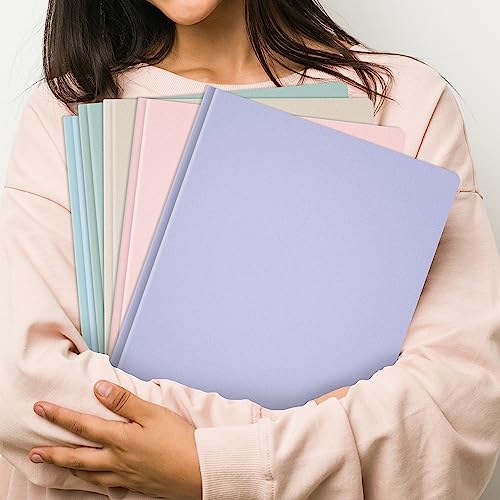 Pastel Colors 5-Pack Heavy Duty Plastic File Folders with Pockets & Prongs, Letter Size, School & Office