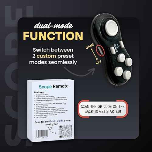 Scope Remote- Remote for Anki. Customizable with Anki Add-on, Compatible with Windows, Mac, iOS, iPad, and Android. Anki Clicker, Anki Controller. Midnight Black, Plus (16-18 Hours Battery)