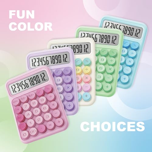 Pink Mechanical Switch Calculator with Large LCD & Big Buttons - Office & School Desk Accessory