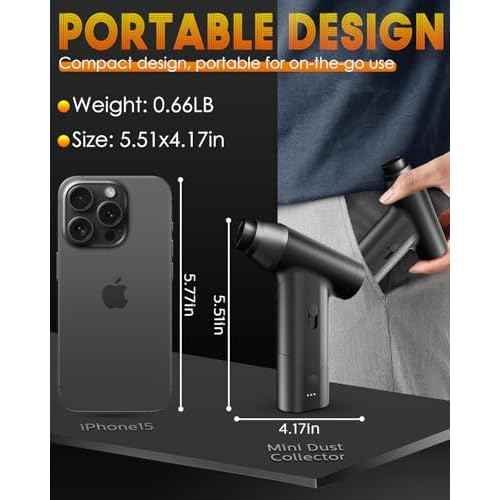 Cordless Electric Air Duster for Computer: 110000RPM Rechargeable Air Blower for Keyboard,Car,Outdoors - Compressed Air Dusters
