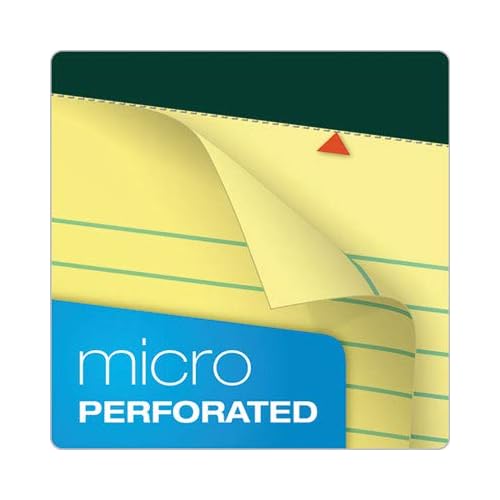 TOPS Double Docket Writing Tablet, 8-1/2 x 11-3/4 Inches, Perforated, 3-Hole Punched, Canary, Legal/Wide Rule, 100 Sheets per Pad, 6 Pads per Pack (63387)