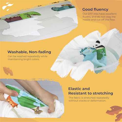 Enlite Premium DTF White Ink for DTF Heat Transfer Film Printing, Used for Printhead L1800 L805 R1390 4720 I3200 XP600 DX7 DX5 5113, Great Fluency, Whiteness and Covering Rate, 16.9oz