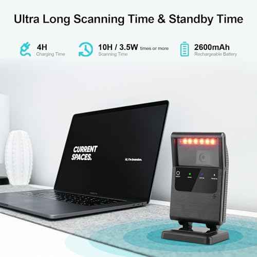 OBZ 2D QR Bluetooth Wireless Barcode Scanner Hands-Free Omnidirectional Desktop Barcode Scanner, Bluetooth & 2.4G & USB Wireless Barcode Reader for Supermarket, Store£¬POS,PC