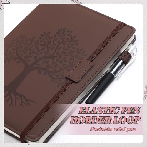 Estune 10 Pack Lined Journal Notebook A5 Tree of Life Hardcover Leather Journal with 10 Pen, College Ruled Notebook for Travel, Business, Work, Office, School Note Taking Diary(Soft Color)