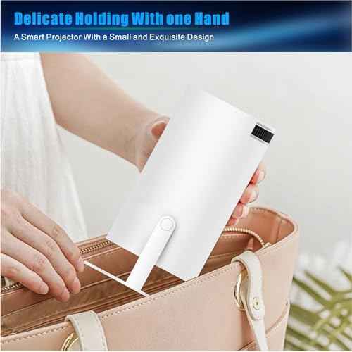 Mini Portable Projector, 4K 1080P Full HD, Android 11, 5G WiFi6, BT5.0, Auto Horizontal Correction, 180¡Æ Rotatable, White