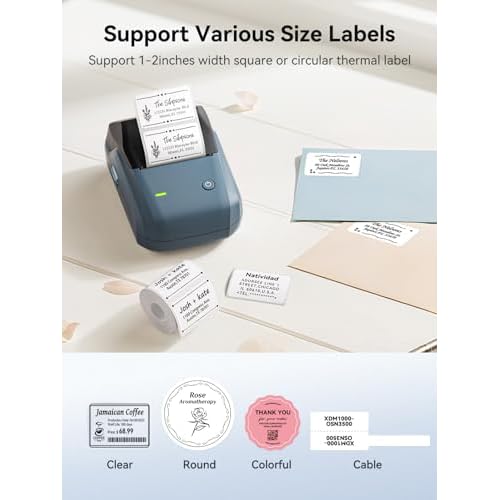 NIIMBOT B1 Label Maker Machine with Tape, 2 Inch Portable Label Printer, Bluetooth Thermal Label Printer with Multiple Templates for Small Business,Office,Home,School (Blue, 1 Printer+1 Roll Label)