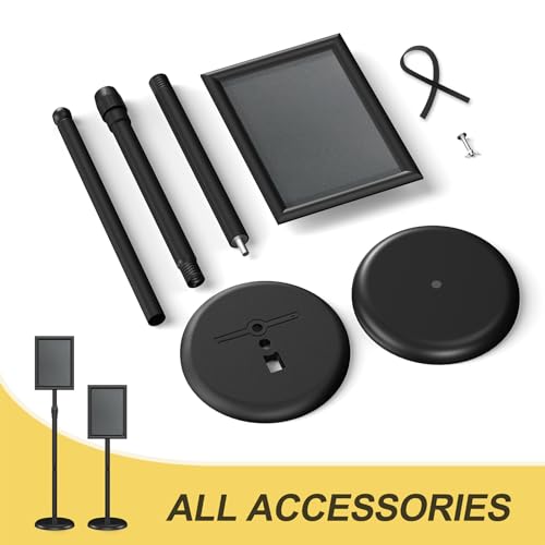Relx Sign Holder Floor Stand Black 8.5x11 Inch Adjustable Signage Display
