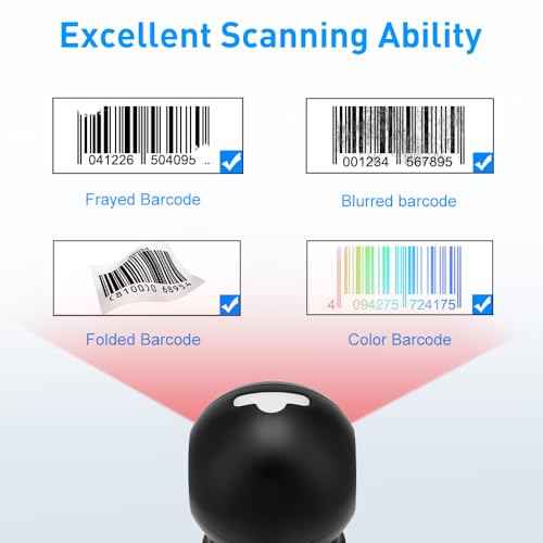 1D 2D Desktop Barcode Scanner, Omnidirectional Automatic Sensing Platform Scanner, Hands-Free USB Wired Image Sensing QR Barcode Reader