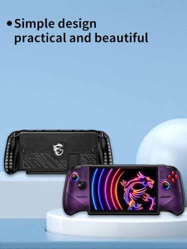 UYRUREL Black TPU Gaming Case for MSI Claw 8 EX AI+ Handheld Device with Kickstand