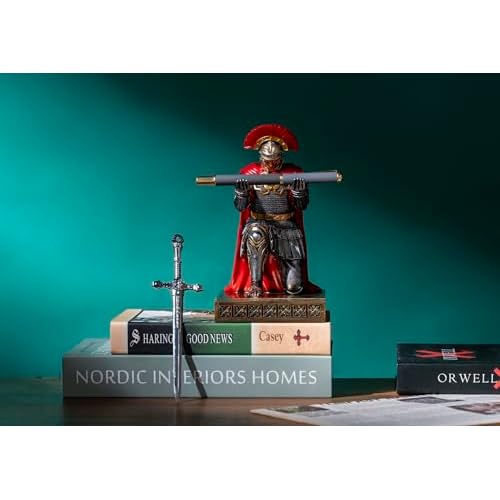 Centurion Cloak Warrior Knight Pen Holder Mobile Phone Stand Desk Organizers and Accessories as Gift for Office and Home (Silver)