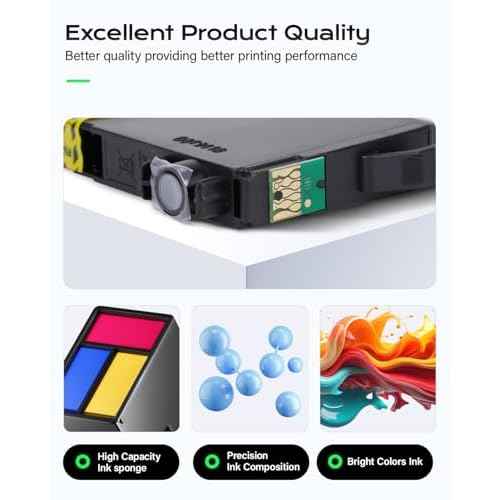 Remanufactured Ink Cartridges Replacement for 702XL T702 Ink Cartridges High Capacity Combo 5 Pack T702XL 702 to use with WF-3720 WF-3730 WF-3733 Printer Black Cyan Magenta Yellow